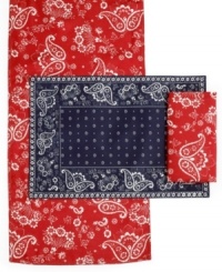 Get out more. Sawyer Navy placemats make it happen in outdoor-friendly polyester with a paisley bandana-style print. A casual classic from Lauren Ralph Lauren. Get out more. Sawyer Navy placemats make it happen in outdoor-friendly polyester with a paisley bandana-style print. A casual classic from Lauren Ralph Lauren.