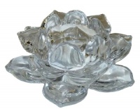 Biedermann & Sons Clear-Glass Lotus Tea-Light Candleholder Biedermann & Sons Clear-Glass Lotus Tea-Light Candleholder