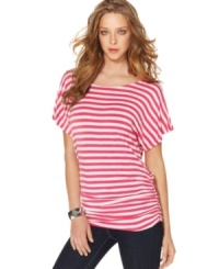 Springy stripes and a relaxed silhouette infuse this Calvin Klein Jeans top with effortless cool. Pairs well with your darkest jeans! Springy stripes and a relaxed silhouette infuse this Calvin Klein Jeans top with effortless cool. Pairs well with your darkest jeans!