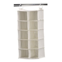 Household Essentials Double Row Hanging 10 Packet Shoe Storage Organizer, Natural Canvas Household Essentials Double Row Hanging 10 Packet Shoe Storage Organizer, Natural Canvas