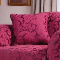 Sure Fit Scroll 1-Piece Chair Slipcover, Burgundy Sure Fit Scroll 1-Piece Chair Slipcover, Burgundy