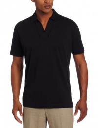 Cubavera Men's Big And Tall Short Sleeve Embroidered Johnny Collar Knit Polo Cubavera Men's Big And Tall Short Sleeve Embroidered Johnny Collar Knit Polo