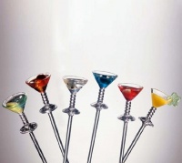 Colorful Acrylic Martini Picks - Set of 6