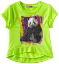Energie Girls 7-16 High Low Tee With Graphic Panda, Hybrid Green, X-Large Energie Girls 7-16 High Low Tee With Graphic Panda, Hybrid Green, X-Large