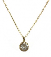 Catherine Popesco 14K Gold Plated Necklace with Fancy Prong Set Clear Swarovski Crystal Pendant Catherine Popesco 14K Gold Plated Necklace with Fancy Prong Set Clear Swarovski Crystal Pendant
