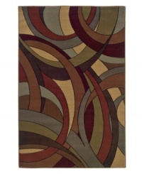 A definitive mid-century modern statement, the Yorkville area rug depicts an undulating curl design in chic, vivid colors. This contemporary home accent is constructed of soft, low pile fibers for an exquisite finish to any room decor. (Clearance) A definitive mid-century modern statement, the Yorkville area rug depicts an undulating curl design in chic, vivid colors. This contemporary home accent is constructed of soft, low pile fibers for an exquisite finish to any room decor. (Clearance)