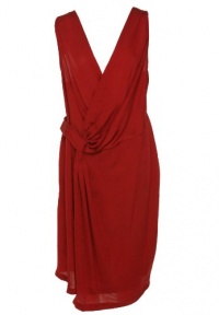 DKNY Women's V-Neck Sleeveless Dress Scarlet 20W DKNY Women's V-Neck Sleeveless Dress Scarlet 20W