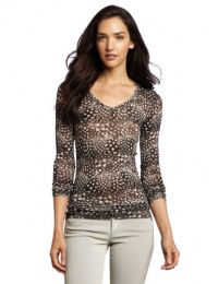 BCBGMAXAZRIA Women's Jan V-Neck Long Sleeve Top