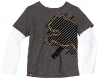 Puma - Kids Boys 2-7 Little Velocity Slider Tee, Heather Grey, 5 Puma - Kids Boys 2-7 Little Velocity Slider Tee, Heather Grey, 5