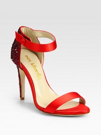 A glittery crystal-coated heel and slender ankle strap define this luxe satin design. Swarovski crystal-coated satin heel, 4 (100mm)Satin upper with a Swarovski crystal-coated backAnkle strap with hidden button closureLeather lining and solePadded insoleMade in Italy A glittery crystal-coated heel and slender ankle strap define this luxe satin design. Swarovski crystal-coated satin heel, 4 (100mm)Satin upper with a Swarovski crystal-coated backAnkle strap with hidden button closureLeather lining and solePadded insoleMade in Italy