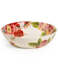 Ensure everyday meals are always served fresh with the Rose Print pasta bowl. A perfect complement to the vibrant dinnerware pattern from Vida by Espana. Ensure everyday meals are always served fresh with the Rose Print pasta bowl. A perfect complement to the vibrant dinnerware pattern from Vida by Espana.