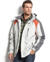 Packed with performance features like heat-generating panels and a detachable hood, this ski jacket from Weatherproof is the perfect pick for shredding the slopes. Packed with performance features like heat-generating panels and a detachable hood, this ski jacket from Weatherproof is the perfect pick for shredding the slopes.