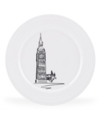 Set the table with a new point of view. Etched with Big Ben, the London accent plate adds European charm to the understated elegance of Tin Can Alley dinnerware. Set the table with a new point of view. Etched with Big Ben, the London accent plate adds European charm to the understated elegance of Tin Can Alley dinnerware.