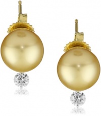 TARA Pearls Dancing Diamond Gold South Sea Stud 10X11mm 18 Karat Yellow Gold Stud Earrings TARA Pearls Dancing Diamond Gold South Sea Stud 10X11mm 18 Karat Yellow Gold Stud Earrings