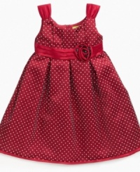On the spot. Dress her up in the sweet polka dot pattern of this Penelope Mack dress, with a dainty sheer overlay. On the spot. Dress her up in the sweet polka dot pattern of this Penelope Mack dress, with a dainty sheer overlay.