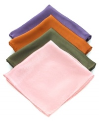 Lighten up your suited look with one of these bright pocket squares from Club Room. Lighten up your suited look with one of these bright pocket squares from Club Room.