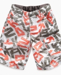 Fantastic from every angle. He'll get all-around satisfaction with these comfortable and stylish patterned cargo shorts from DKNY. Fantastic from every angle. He'll get all-around satisfaction with these comfortable and stylish patterned cargo shorts from DKNY.