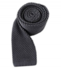 100% Silk Knit Solid Gray 2 3/4 Width Tie 100% Silk Knit Solid Gray 2 3/4 Width Tie