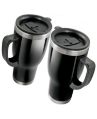When stopping for morning coffee isn't an option, take it to go with these stainless steel Auto Mugs from Shift3, complete with an adapter plug and a no-spill lid to keep your liquids hot. When stopping for morning coffee isn't an option, take it to go with these stainless steel Auto Mugs from Shift3, complete with an adapter plug and a no-spill lid to keep your liquids hot.