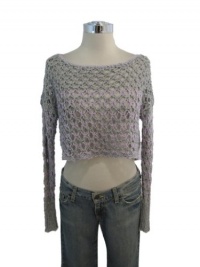 Free People Wisteria Cropped Crochet Striped Sweater Free People Wisteria Cropped Crochet Striped Sweater