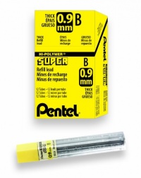 Pentel Super Hi-Polymer Lead Refill, 0.9mm Thick, B, 180 Pieces of Lead (50-9-B) Pentel Super Hi-Polymer Lead Refill, 0.9mm Thick, B, 180 Pieces of Lead (50-9-B)