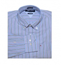 Tommy Hilfiger Men Custom fit Long Sleeve Striped Shirt Tommy Hilfiger Men Custom fit Long Sleeve Striped Shirt