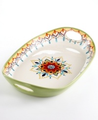 Garnish ordinary meals with the sunny botanicals of the Catalina collection from Vida by Eva Mendes Dinnerware. The dishes, like this hand-painted platter, are drenched in soft yellows and tangerine, sky blue and pale green for a warm, exuberant welcome three times a day. Garnish ordinary meals with the sunny botanicals of the Catalina collection from Vida by Eva Mendes Dinnerware. The dishes, like this hand-painted platter, are drenched in soft yellows and tangerine, sky blue and pale green for a warm, exuberant welcome three times a day.