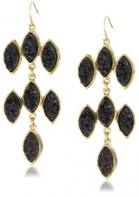 KARA by Kara Ross Drusy Chandelier Marquis Earrings, Black