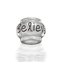 Bling Jewelry 925 Sterling Silver Believe Inspirational Bead Biagi Pandora Pugster Troll and Chamilia Compatible Bling Jewelry 925 Sterling Silver Believe Inspirational Bead Biagi Pandora Pugster Troll and Chamilia Compatible