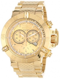 Invicta Men's 14500 Subaqua Noma III Chronograph Gold Dial 18k Gold Ion-Plated Stainless Steel Watch