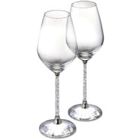 SWAROVSKI SET OF 2 WHITE WINE GLASS SWAROVSKI SET OF 2 WHITE WINE GLASS