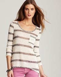 The ideal transitional piece, this lightweight Splendid sweater will take you from summer to fall in high style. The ideal transitional piece, this lightweight Splendid sweater will take you from summer to fall in high style.