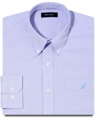 Your day's difficult enough. Show yourself a little luxury with this extra-soft dress shirt from Nautica. Your day's difficult enough. Show yourself a little luxury with this extra-soft dress shirt from Nautica.