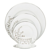 An instant classic from kate spade new york, the Gardner Street Platinum dinnerware collection is the definition of contemporary elegance. Delicate platinum branches with dainty leaves sweep over the sides of this dinnerware, bringing an elegant feel to your table. An instant classic from kate spade new york, the Gardner Street Platinum dinnerware collection is the definition of contemporary elegance. Delicate platinum branches with dainty leaves sweep over the sides of this dinnerware, bringing an elegant feel to your table.