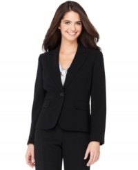 This petite jacket is sleek suiting made simple. It pairs easily with pants and skirts already in your wardrobe or can be easily coordinated with other pieces from Kasper's collection of suiting separates. This petite jacket is sleek suiting made simple. It pairs easily with pants and skirts already in your wardrobe or can be easily coordinated with other pieces from Kasper's collection of suiting separates.