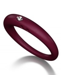 Stackable style with a hint of sparkle! DUEPUNTI's unique ring is crafted from Bordeaux-hued silicone with a round-cut diamond accent. Ring Size Small (4-6), Medium (6-1/2-8) and Large (8-1/2-10). Stackable style with a hint of sparkle! DUEPUNTI's unique ring is crafted from Bordeaux-hued silicone with a round-cut diamond accent. Ring Size Small (4-6), Medium (6-1/2-8) and Large (8-1/2-10).