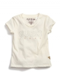 GUESS Kids Girls V-Neck GUESS Kids Girls Logo Tee, CREAM (4) GUESS Kids Girls V-Neck GUESS Kids Girls Logo Tee, CREAM (4)