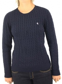 Polo Ralph Lauren Women's Crew Neck Long Sleeve Knit Navy Blue Sweater-Medium Polo Ralph Lauren Women's Crew Neck Long Sleeve Knit Navy Blue Sweater-Medium