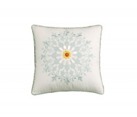 Echo Jaipur 18 by 18-Inch Polyester Fill Pillow, White Echo Jaipur 18 by 18-Inch Polyester Fill Pillow, White