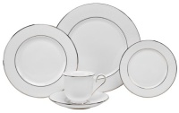 Lenox Hannah Platinum Bone China 5-Piece Place Setting, Service for 1 Lenox Hannah Platinum Bone China 5-Piece Place Setting, Service for 1