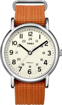 Timex Unisex T2N745 Weekender Slip Thru Orange Nylon Strap Watch Timex Unisex T2N745 Weekender Slip Thru Orange Nylon Strap Watch