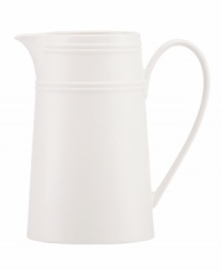 Elegance comes easy with this large pitcher from kate spade new york's Fair Harbor white dinnerware--perfect for iced coffee or tea. Durable stoneware in a milky white hue is half glazed, half matte and totally timeless. Elegance comes easy with this large pitcher from kate spade new york's Fair Harbor white dinnerware--perfect for iced coffee or tea. Durable stoneware in a milky white hue is half glazed, half matte and totally timeless.