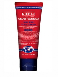 This unique, slip-resistant formula primes feet for any activity by providing a long-lasting dry feel. With sweat-absorbing volcanic extracts and soothing Aloe Vera, our cooling cream promotes relief from minor skin irritations and discomforts due to perspiration and the stresses and abuses incurred by active feet. Purifying, sweat-absorbing formula helps to keep feet dry. Soothes and comforts active feet. Paraben-free formula. 3.4 oz. This unique, slip-resistant formula primes feet for any activity by providing a long-lasting dry feel. With sweat-absorbing volcanic extracts and soothing Aloe Vera, our cooling cream promotes relief from minor skin irritations and discomforts due to perspiration and the stresses and abuses incurred by active feet. Purifying, sweat-absorbing formula helps to keep feet dry. Soothes and comforts active feet. Paraben-free formula. 3.4 oz.