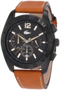 Lacoste Panama Black Dial Chronograph Tan Leather Mens Watch 2010607 Lacoste Panama Black Dial Chronograph Tan Leather Mens Watch 2010607