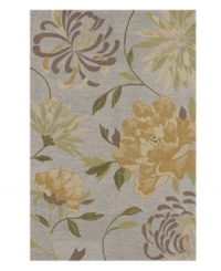 A symphony of florals against a spa-blue ground brings beauty to every outdoor floor. This indoor/outdoor area rug from Dalyn is crafted from hand-hooked polypropylene for superb durability when exposed to the elements. A symphony of florals against a spa-blue ground brings beauty to every outdoor floor. This indoor/outdoor area rug from Dalyn is crafted from hand-hooked polypropylene for superb durability when exposed to the elements.