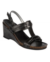 Break past style boundaries with the X-Cell sandals from Life Stride. Eye-catching straps with edgy shine and metal accents are placed atop an elevated wedge with a natural look. Break past style boundaries with the X-Cell sandals from Life Stride. Eye-catching straps with edgy shine and metal accents are placed atop an elevated wedge with a natural look.