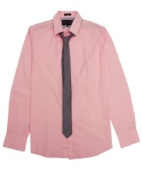 Pair up! Getting dressed will be as simple as grab-and-go with this button-front No Retreat dress shirt and tie. Pair up! Getting dressed will be as simple as grab-and-go with this button-front No Retreat dress shirt and tie.