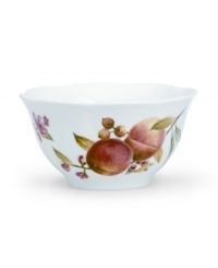 Bring the orchard indoors with this charming rice bowl from Lenox. Splashes of cheerful color and a fresh, vibrant fruit pattern lend your table a welcoming radiance. (Clearance) Bring the orchard indoors with this charming rice bowl from Lenox. Splashes of cheerful color and a fresh, vibrant fruit pattern lend your table a welcoming radiance. (Clearance)