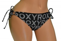 Roxy Women's 70's Lowrider Tie Side Bikini Bottoms-Black/white