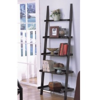 Contemporary Black Finish 5-Tier Ladder Book Shelf Contemporary Black Finish 5-Tier Ladder Book Shelf